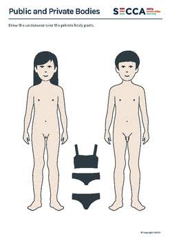 Public and Private Body Parts - Children (A4 printable .pdf) by SECCA