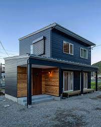 黒ガルバ クールモダンスタイル 外観 住宅 モダン 住宅 外観 ガルバ