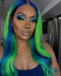Love The Makeup And Hair Color Hair Beauty Green Hair Colored Wigs