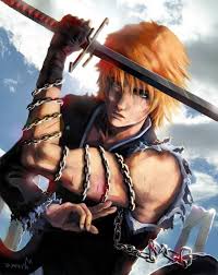 Anime bleach kurosaki ichigo orange hair chains sword Playmat Gaming Mat |  eBay