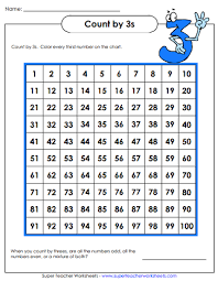 worksheets for skip counting by 3s