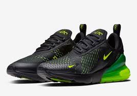 The Nike Air Max 270 Brings The Slime With A Black And Volt Colorway Nike Sneakers Shoes Too Big