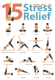 15 Yoga Poses For Stress Stress Yoga Beginner Yoga Workout Easy Yoga Workouts