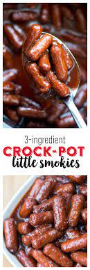 Crock Pot Little Smokies Recipe Just 3 Ingredients Recipe Easy Appetizer Recipes Appetizer Recipes Recipes