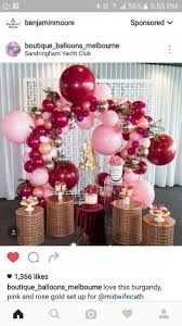 Burgundy Pink Gold Rose Gold Balloons Balloons Birthday Decorations Wedding Decorations