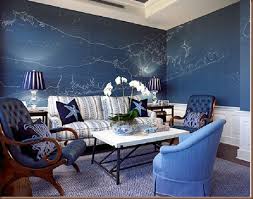 Kcolemansittingroom Map Collage Blue Painted Walls