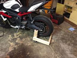 Discussion in 'the garage' started by ricardo kuhn, jun 25, 2011. Homemade Wooden Rear Stand Triumph Forum Triumph Rat Motorcycle Forums Diy Motorcycle Motorcycle Wooden