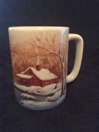 Otagiri Japan Cabin In The Woods Snow Trees Ceramic Coffee Cup Mug Ceramic Coffee Cups Mugs Snow Tree
