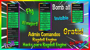 An op gui for ragdoll engine with the following features : El Mejor Hack Para Ragdoll Engine Roblox 2020