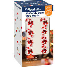 Mirabella Christmas 20 Wire Lights 1.9m Battery Operated Candy Cane each |  Woolworths