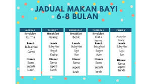 Berikan mpasi pisang ini sesuai jadwal makan yang sudah diatur. Jadual Pemakanan Bayi 6 Bulan Untuk Si Manja Kelabmama Malaysia