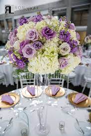 Tall Centerpiece Gold Charger Glass Vase Stunning Elegant Purple Lavender Purple Centerpieces Lavender Wedding Theme Wedding Floral Centerpieces