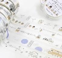 Shinzi Katoh Monochrome Masking Tape Cute Cartoon Washi Tape ...