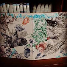 not finished yet 寺田亨 toruterada アナログ絵 らくがき doodle ボールペン sarasa zebra juiceup pilot 色紙 自由 art ink art ink