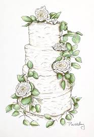 Wedding Cake Drawing Cake Illustration Custom Cake Drawing Etsy Wedding Cake Drawing Cake Drawing Cake Illustration