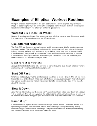 Examples Of Elliptical Machine Workout Routines