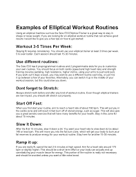 examples of elliptical machine workout routines