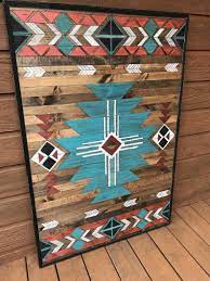 Ready To Ship Rustic Tribal Southwestern Wood Wall Art Etsy Wood Art Design Mountain Wood Wall Art Wood Wall Art