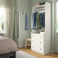 Hauga Open Wardrobe With 3 Drawers White 271 2x783 8 Ikea Open Wardrobe Narrow Wardrobe Ikea