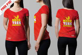 Download V Neck Female T Shirt Mockup Free Psd Shirt Mockup Mockup Free Psd Tshirt Mockup Free