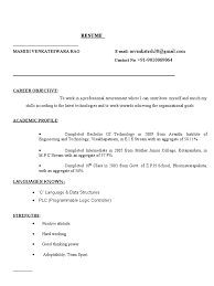 b.tech fresher resume cognition