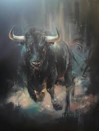Charging Bull Painting Bull Painting Charging Bull Bull Art