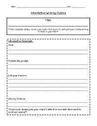 I read the gherkin reference and it specifies that a scenario outline must have an examples. Informational Writing Outline Worksheets Teachers Pay Teachers
