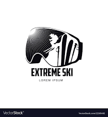 Black And White Brand Wave Logo Black And White Graphic Mountain Skiing Goggles Vector Image On Vectorstock Skiing Cute Disney Drawings Black And White Drawing