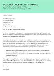 Writing a cover letter is essential when applying for jobs. Designer Cover Letter Sample For Free Download