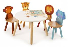 Tidlo Jungle Table And Chairs Bundle Set The Toy Centre Wooden Childrens Table Animal Chair Kids Table And Chairs