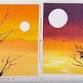 Twig Art- Fall Sunset 14X14 canvas event image