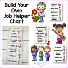 class jobs chart editable and customizable preschool