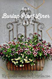 Next, work my way across the front. Planting Annuals And Diy Burlap Liner My Humble Home And Garden