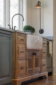 Kitchen Sink The Sink Cabinet Juts Out Into The Room Like A Piece Of Furniture That Has B Farmhouse Kitchen Cabinets Farmhouse Kitchen Decor Vintage Cabinets