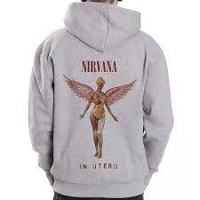 Nirvana In Utero Rock Band Grunge 90s Kurt Grey Zip Hoodie Hoody Sweatshirt Sweats Hoodies Men S Clothing