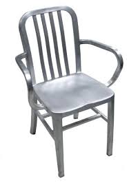 American Trading Company Jywa 152 Fleet Brushed Anodized Aluminum Modern Heavy Duty Arm Chair Pack Of 2 Chair Patio Dining Chairs Modern Chairs