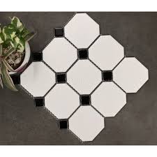 Gạch Mosaic Trắng Đen Kiểu Bát Giác Nhập Khẩu R2950Y7 | 8801 - Chợ Đá