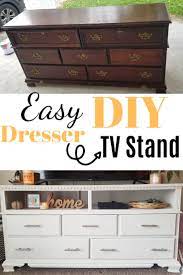 Easy Diy Old Dresser To Stunning Tv Stand Interiors By Abbey Diy Furniture Tv Stand Diy Furniture Renovation Dresser Tv Stand