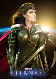 With salma hayek, angelina jolie, kit harington, gemma chan. Angelina Jolie Thena In The Eternals