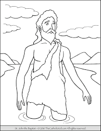 Bible coloring page illustrating john baptizing jesus in the jordan river. Saint John The Baptist Jordan River Catholicbiblepro