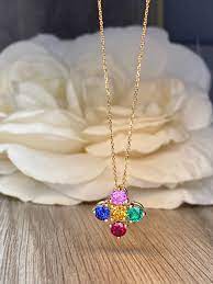Mothers Birthstone Necklace 14k Yellow Gold Family Birthstone Etsy Birthstone Necklace Mothers Family Birthstone Necklace Birthstone Pendant