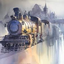 Pin By Yevgenij Dushko On Artes 7 Arts 7 Train Art Watercolor Art Watercolor Architecture