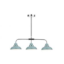 John lewis & partners selsey semi flush, 3 pendant ceiling light, blue/chrome. Dynamo Dyn0323 3 Light Bar Pendant Blue