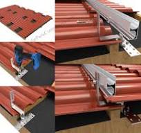 Solar Tile Roof Hooks , Height adjustable for Side Mounting ...