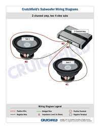 2 ohm, 4 ohm and 1 ohm impedance's will make the same amplifier put out different amounts of power and can greatly affect the way your car stereo system dual voice coil means the subwoofer has two positives and two negatives, which give you the flexibility of wiring the subwoofer two different ways. 2 Ohm Sub Wiring Diagram Origin At Dual 1 Subwoofer Wiring Subwoofer Car Audio Installation