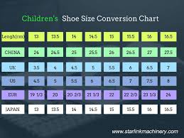 shoe size conversion chart starlink shoe making machine