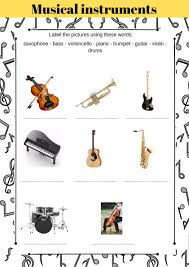 These worksheets are made with the same images of flashcards. Musical Instruments Interactive Worksheets