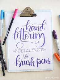 Free Printable Brush Lettering Practice Sheets Liz On Call Hand Lettering Worksheet Brush Lettering Practice Hand Lettering Tutorial