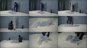 Sonya mummification with nylon cocoons and vacuum bag bondage - complete surrender