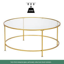 Nationalbusinessfurniture.com has been visited by 10k+ users in the past month Zimtown 36 Tempered Glass Round Coffee Table Coffee Cocktail Table For Living Room Golden Walmart Canada